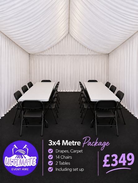 affordable 3x4m marquee hire £349